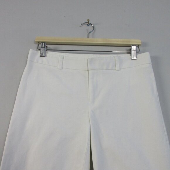 Club Monaco Capri Pants Women 6 White Cotton Blend Cropped Mid Rise Casual 288 - Picture 5 of 11